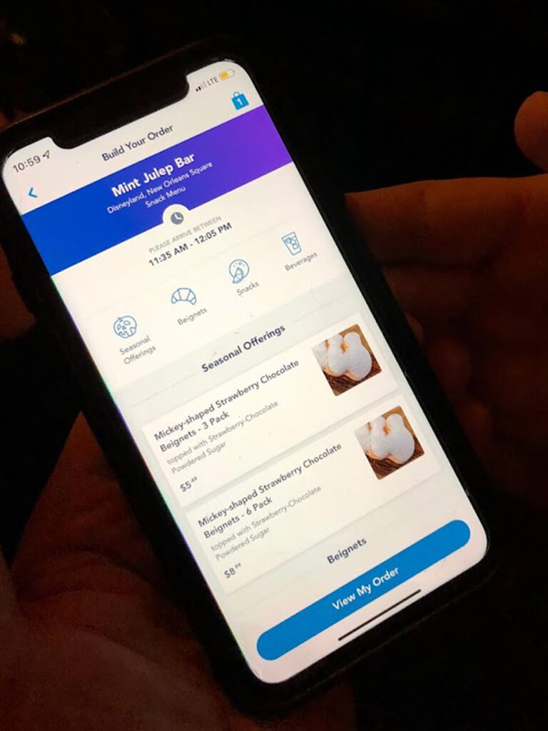 Mobile ordering on the app