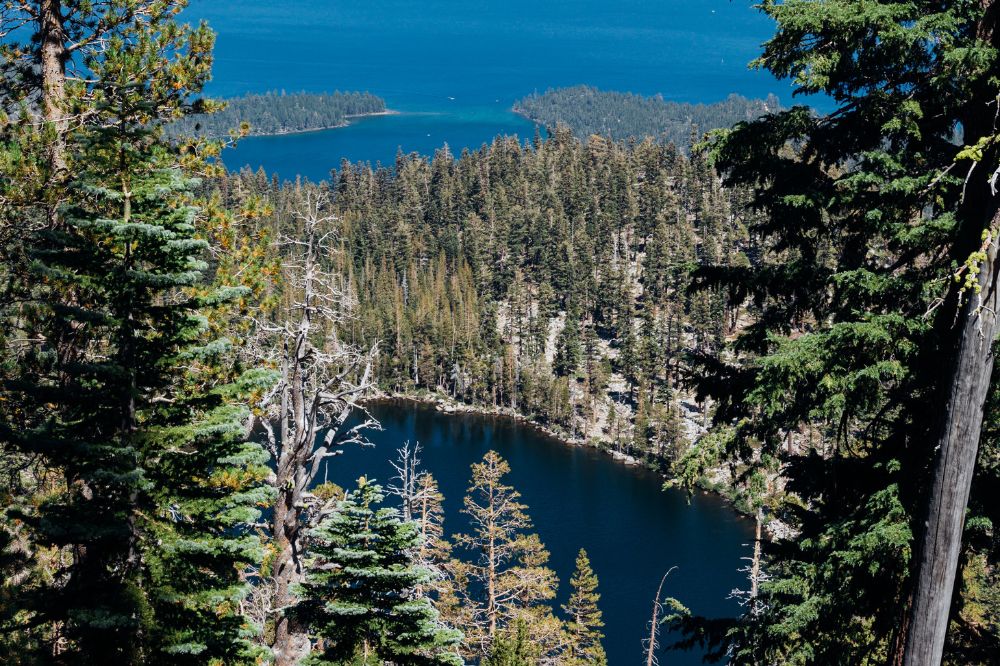 Views of granite lake and lake tahoe from maggies peak