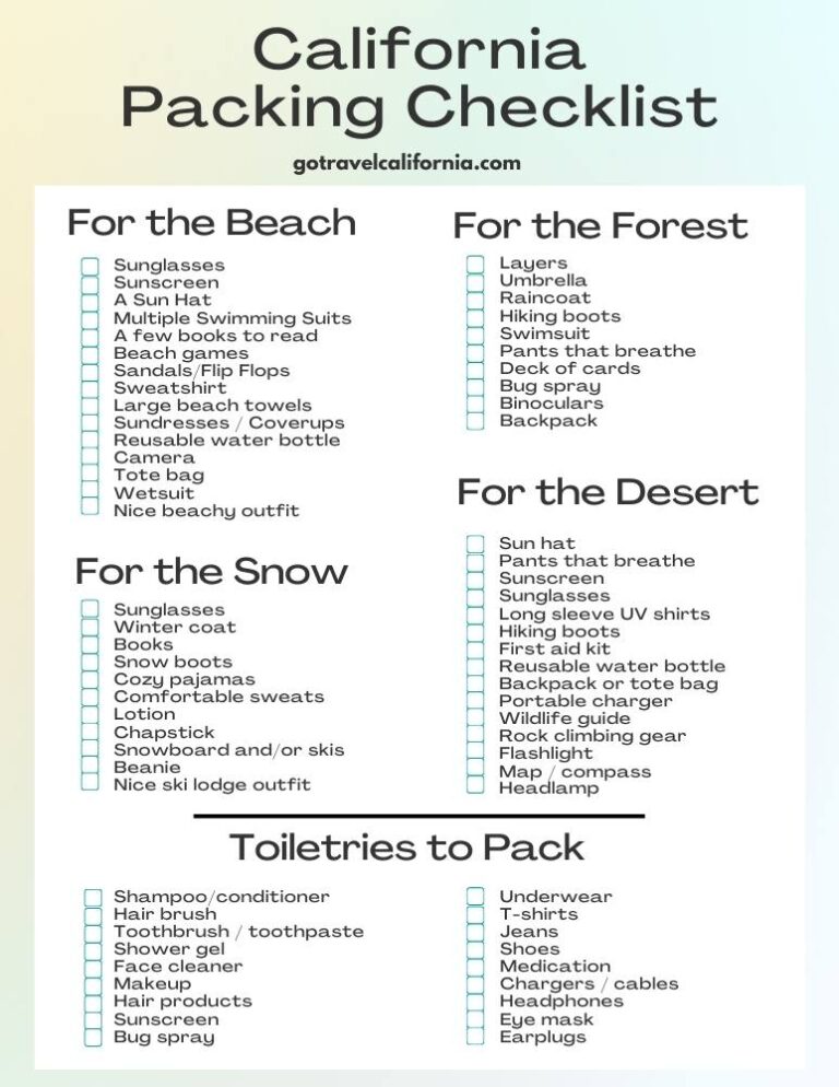 50 Essentials for Your California Packing List - Go Travel California