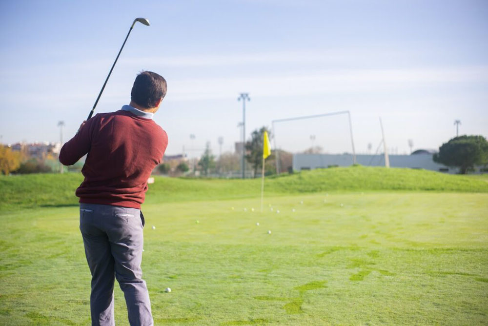 man playing golf