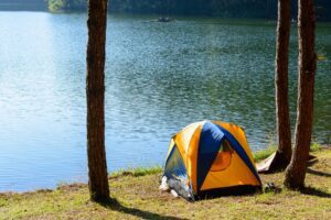 camping by the lake