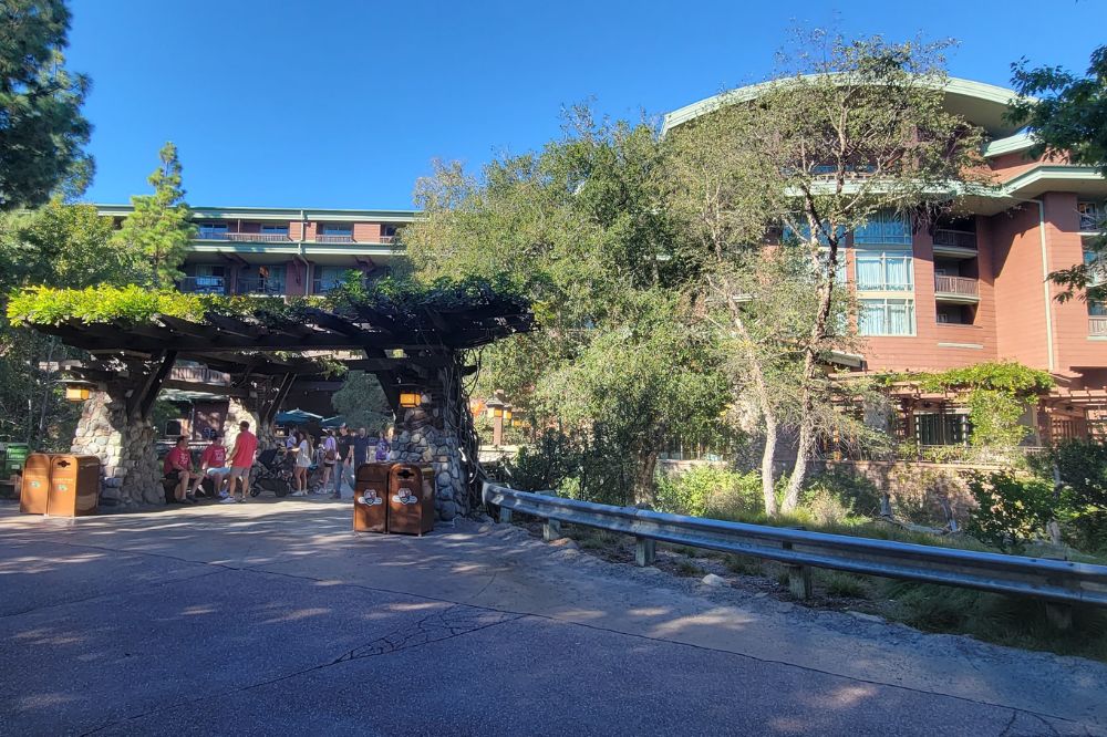 The entrance to the Grand Californian Hotel from Disney California Adventure