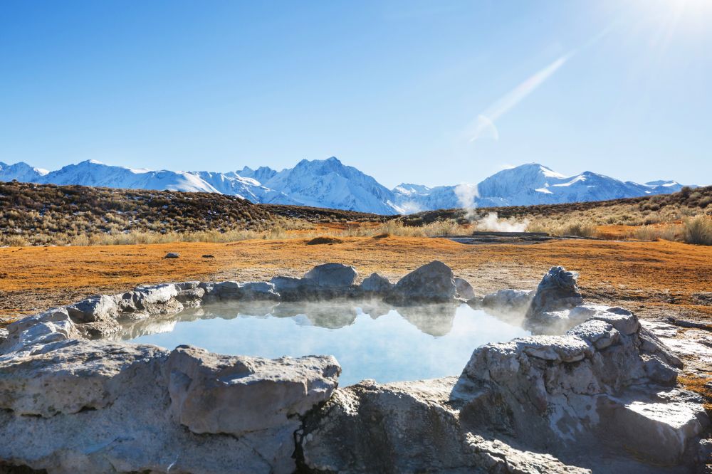 A hot spring in the Sierra Nevada Mountains