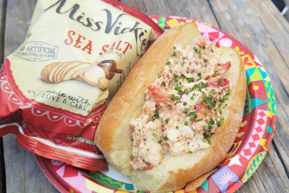 Lobster roll and chips