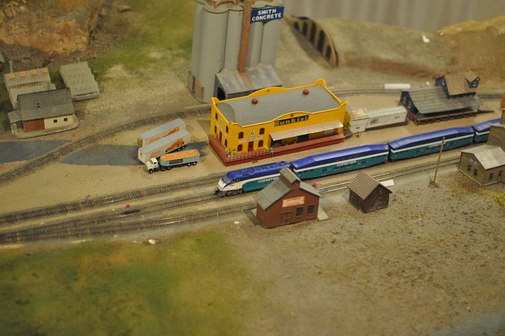 A train model in the San Diego Model Railroad Museum