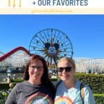 Angie and Becky in Disneyland shirts in Disney's California Adventure.