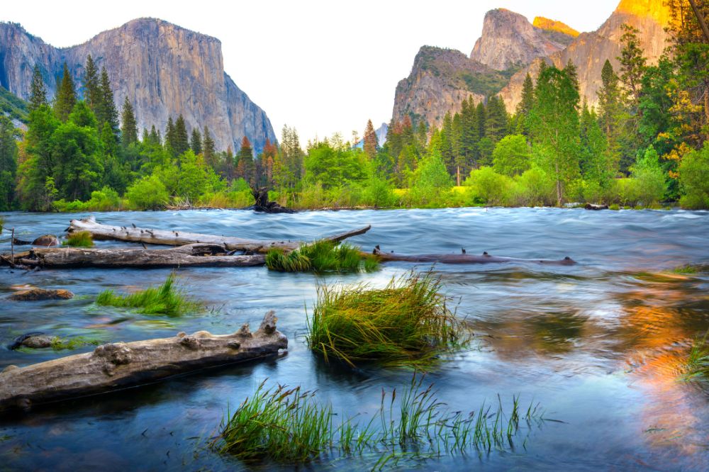Merced river and El Capitan in the spring