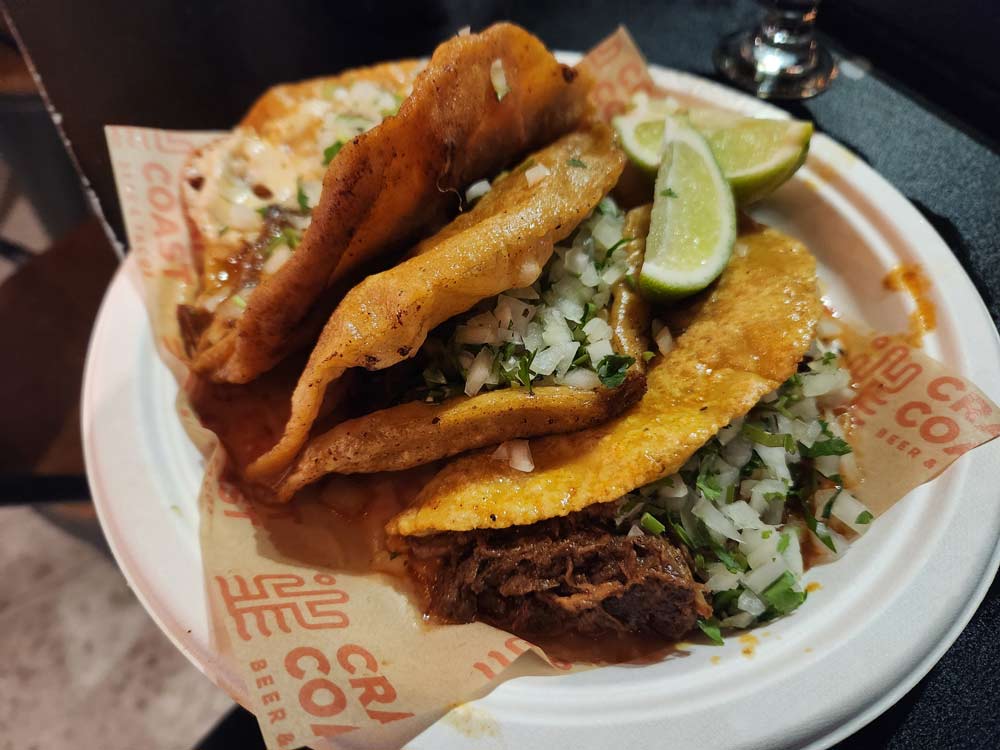 Birria tacos at Craft Coast