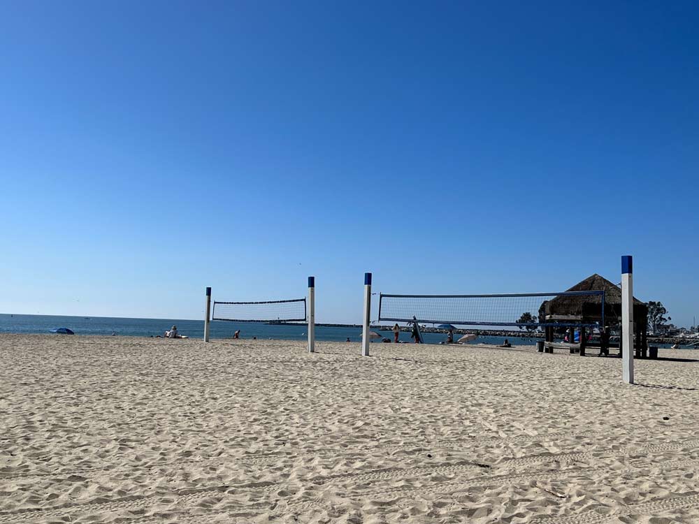 Volleyball nets at Doheny beach park