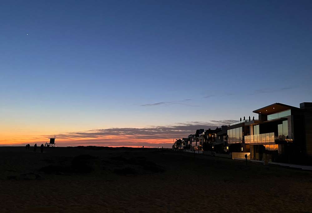 Balboa beach at sunset