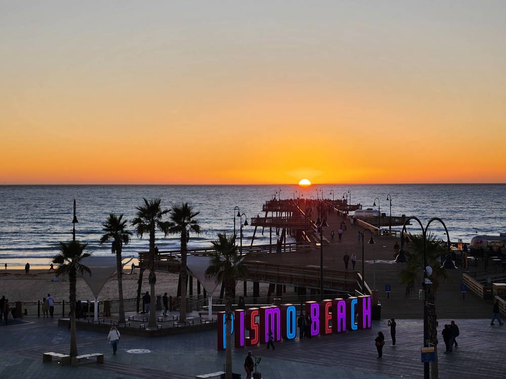 Pismo beach at sunset