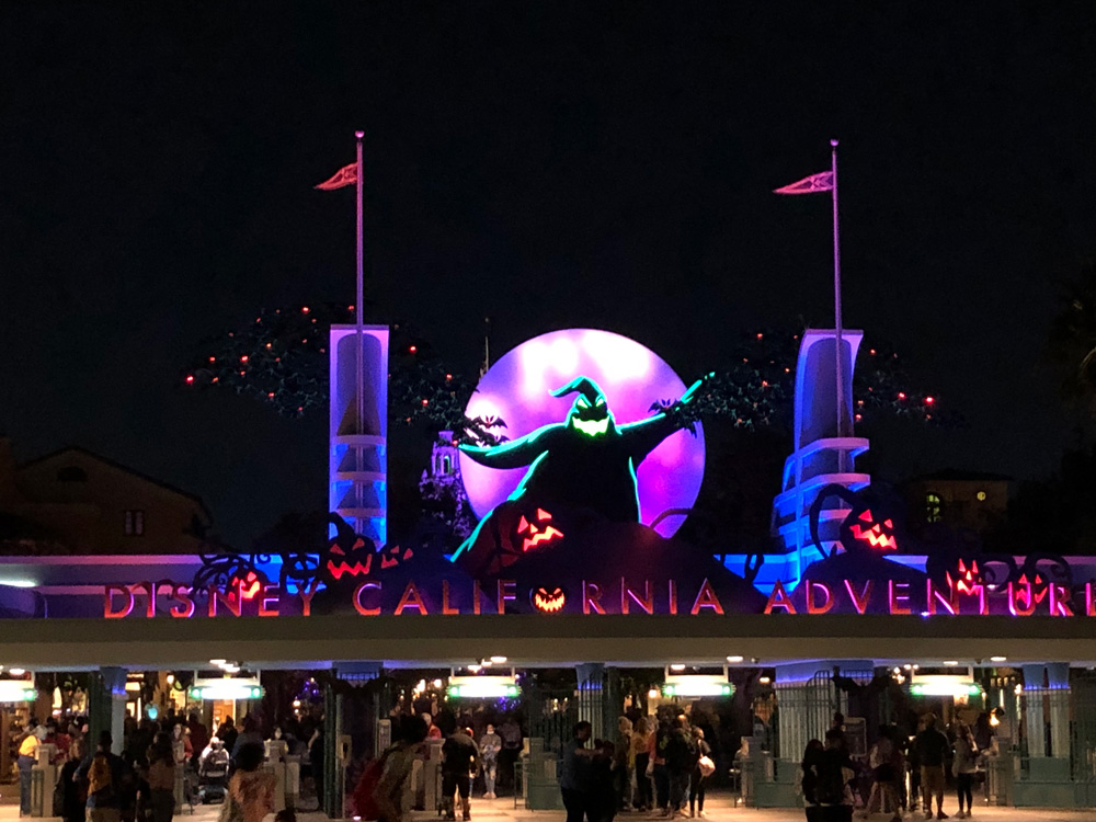 The gate of DCA at Halloween time.
Disney's California Adventure One Day Itinerary