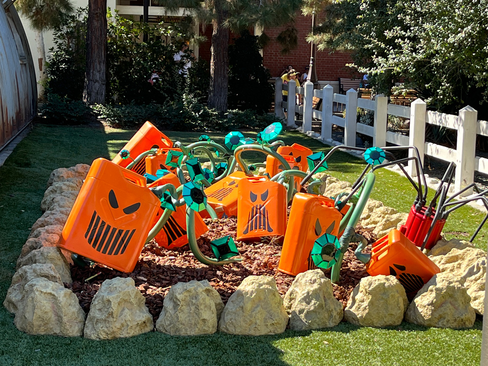 Halloween decorations in DCA Cars Land